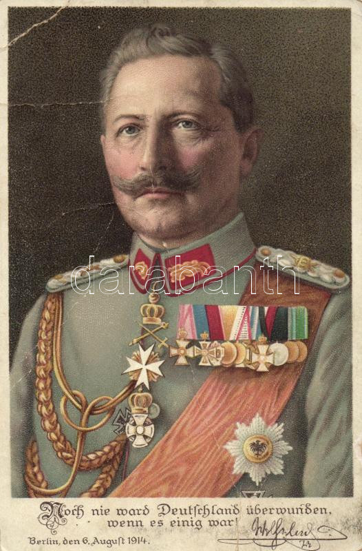 Wilhelm II, litho, II. Vilmos német császár, litho