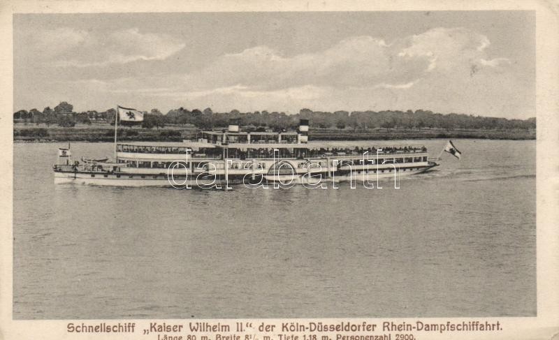 SS Kaiser Wilhelm II utasszállító gőzhajó, SS Kaiser Wilhelm II; Köln-Düsseldorf Lines