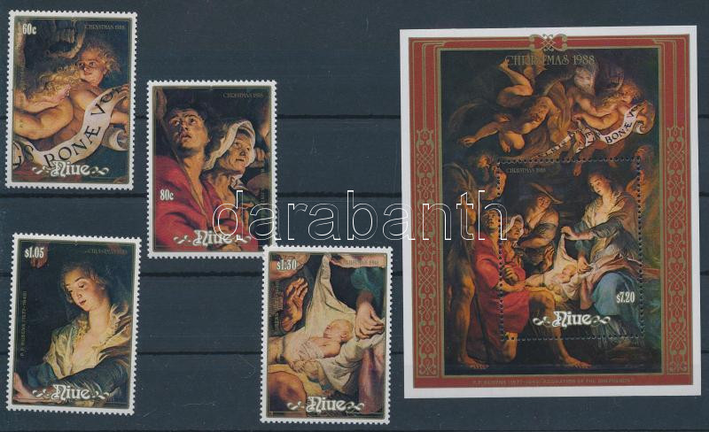 Chritmas, Rubens paintings set + block, Karácsony, Rubens festmények sor + blokk