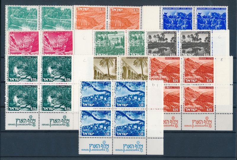 different landscape stamps with tab, klf tájképes tabos bélyegek