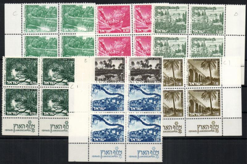 1971-1974 different landscape stamps with tab, 1971-1974 klf tájképes tabos bélyegek