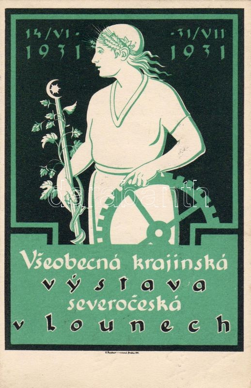 Louny vidék kiállítás 1931, Jaroslav Marík plakát, Louny region Expo 1931, Jaroslav Marík's placard