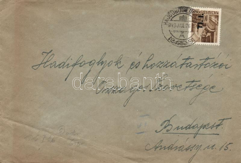 inflation cover franking, (6. díjszabás) Távolsági levél Betűs I. Tl.I./10f bérmentesítéssel