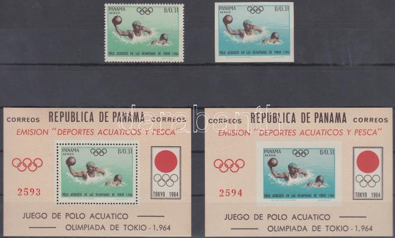 Summer Olympics, Tokyo stamps + blockpair, Nyári olimpia, Tokió bélyegek + blokkpár