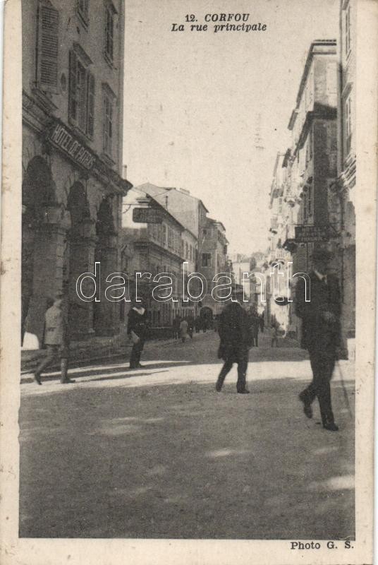 Corfou main street, Hotel de Patras