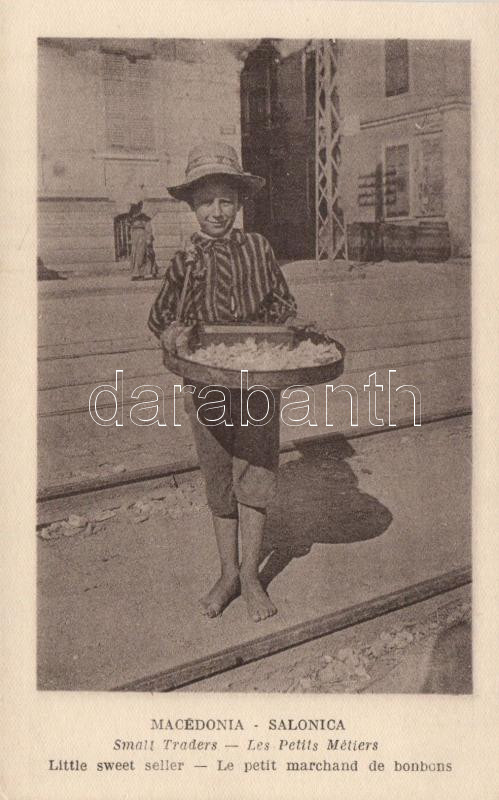 Macedonia - Salonica, sweets seller, folklore, Macedónia - Salonica, édességárus, folklór