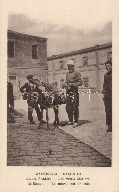 Macedonia - Salonica, milkman, folklore, Macedónia - Salonica, tejesember, folklór