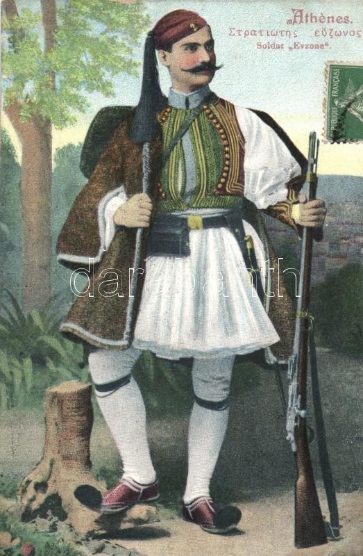 Greek Evzone soldier, folklore, Görök népi harcos, Evzone