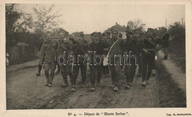 Depart de 'Bluets Serbes' / WWI Military cheerful Serbian soldiers, Első világháborús szerb katonák