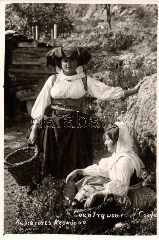 Peasant women, Corfou, folklore, Korfu, folklór