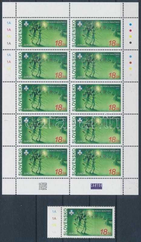 Europe CEPT: Scouting margin stamp + mini sheet, Europa CEPT: Cserkészet ívszéli bélyeg + kisív