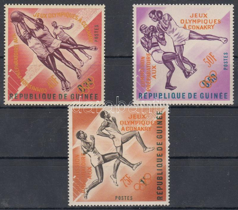 Olympics set with orange overprint, Olimpia sor narancssárga felülnyomással