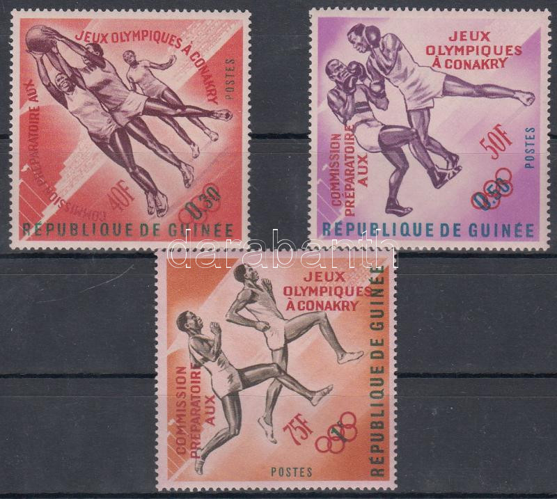 Olympics set with red overprint, Olimpia sor piros felülnyomással