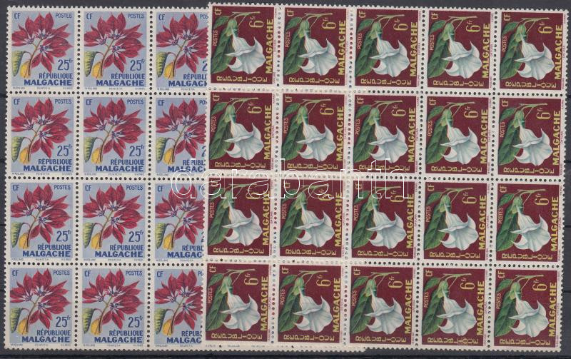 Virágok sor 2 db 20-as tömbben, Flowers set in 2 pcs block of 20