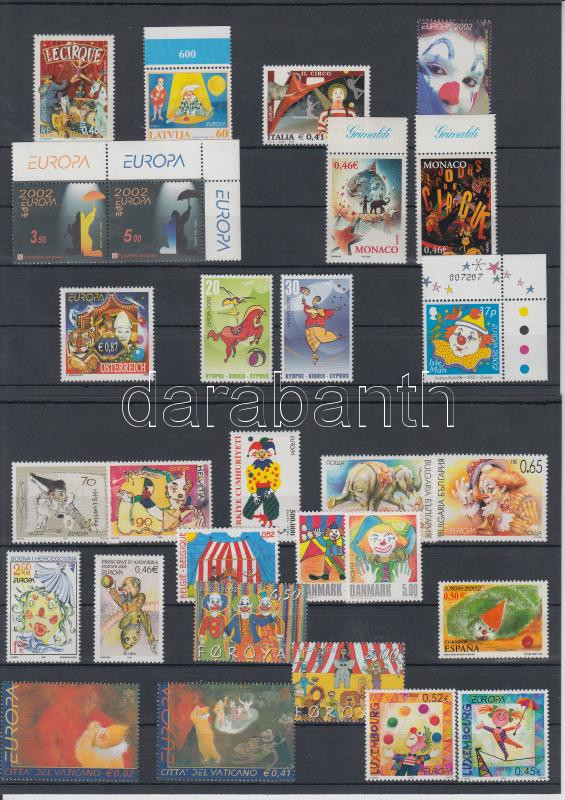 Europe CEPT: Circus 20 diff. countries 29 diff. stamps, Europa CEPT: Cirkusz 20 klf ország 29 klf bélyeg