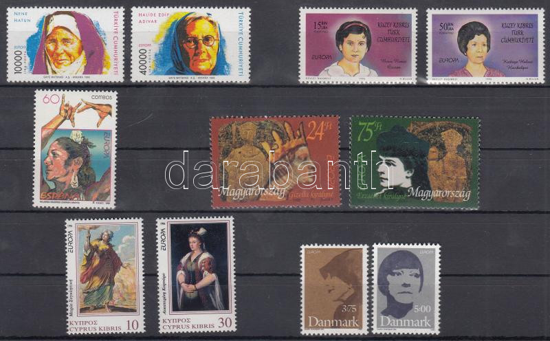 Europe CEPT: Famous women 6 klf country 11 klf stamp, Europa CEPT: Híres nők 6 klf ország 11 klf bélyeg