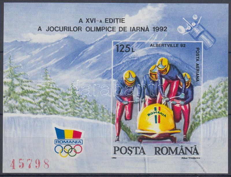 Winter Olympics: Alberville imperforated block, Téli olimpia: Albertville vágott blokk