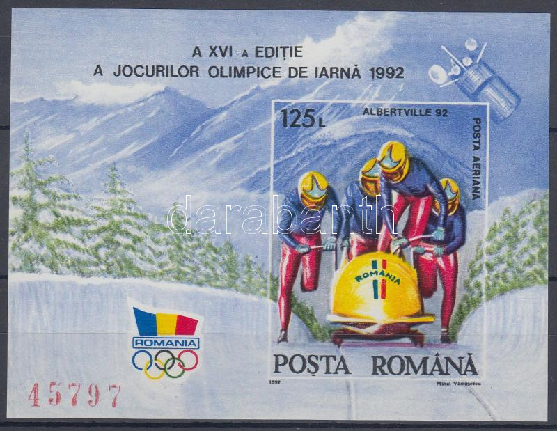 Winter Olympics: Albertville imperforated block, Téli olimpia: Albertville vágott blokk