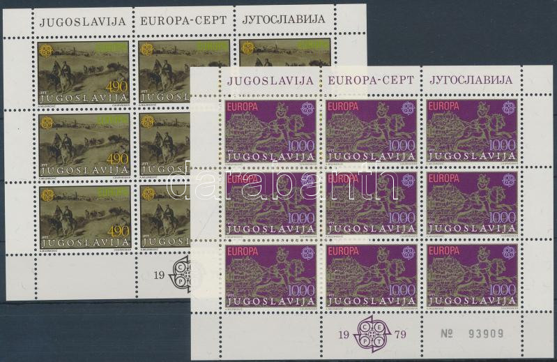 1978-1979 Europa mini sheet set, 1978-1979 Európa kisívsorok