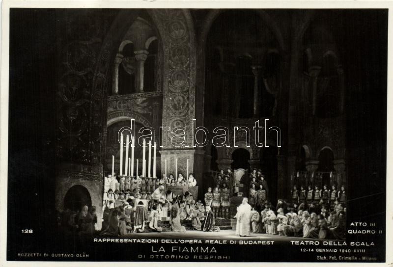 Budapest VI. Operaház, a Teatro Della Scala előadása, Ottorino Respighi La fiamma című darabja