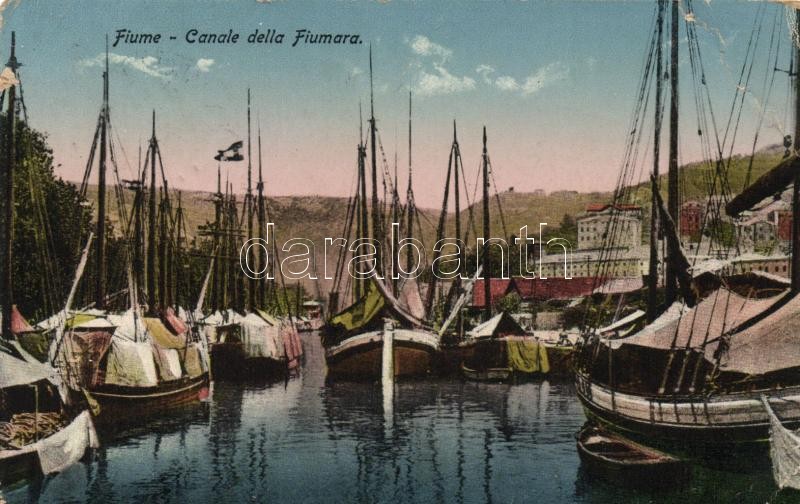 Fiume, Fiumara-csatorna, Fiume, Rijeka; Canale della Fiumara / channel