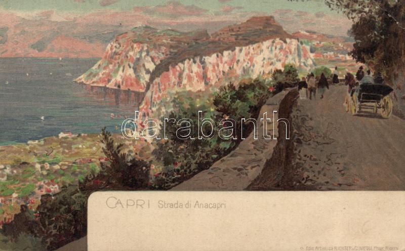 Capri, Strada di Anacapri, litho
