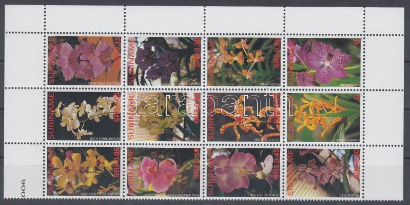 Orchideák 12-es ív, Orchids sheet of 12