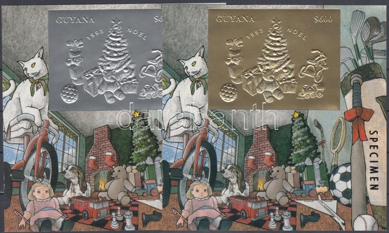Christmas gold- and silver foiled block SAMPLE, Karácsony arany és ezüstfóliás blokk MINTA