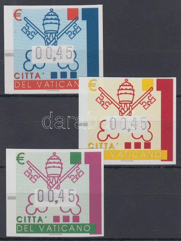 Papal coat of arms vending machine stamps set, Pápai címer automatabélyeg sor