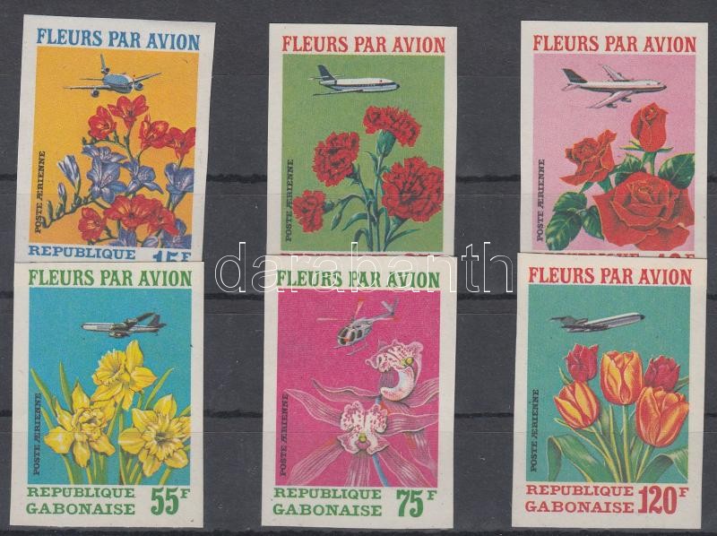 Virágok vágott sor, Flowers imperforated set