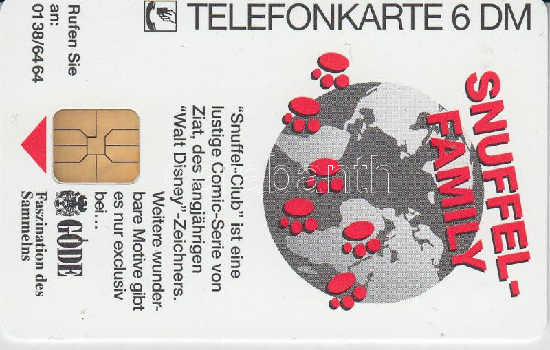 Telefonkártyák: NSZK 1993 Snuffel family használatlan 6DM telefonkártyája