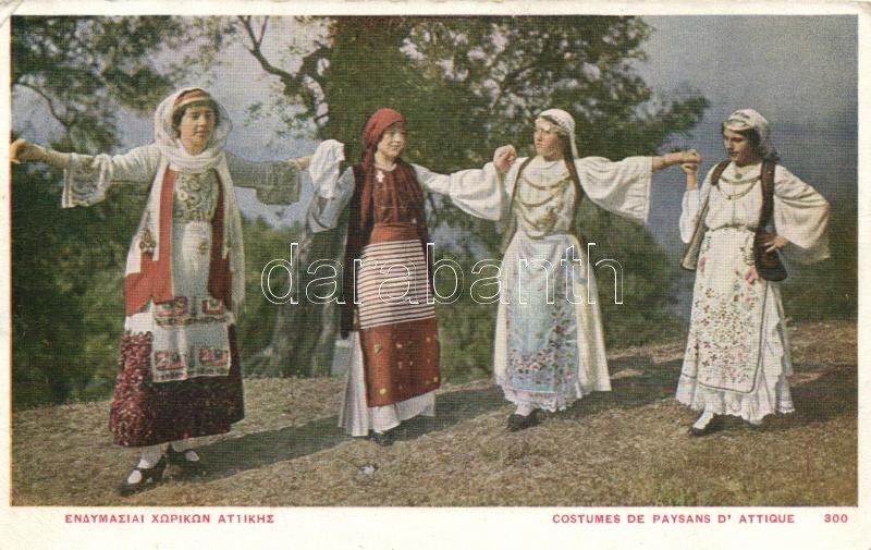 Attica, Greek folklore, costumes, Görög folklór Attica-ból