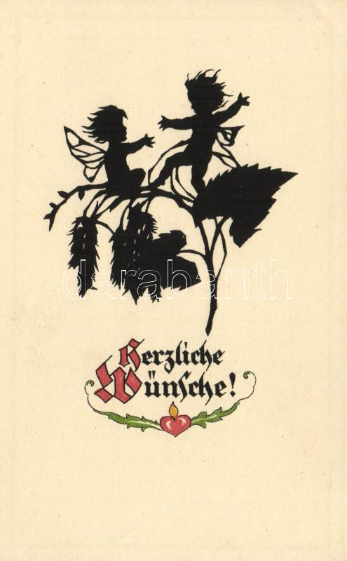 Silhouette greeting card, 'Plischke-Karte Nr.87'