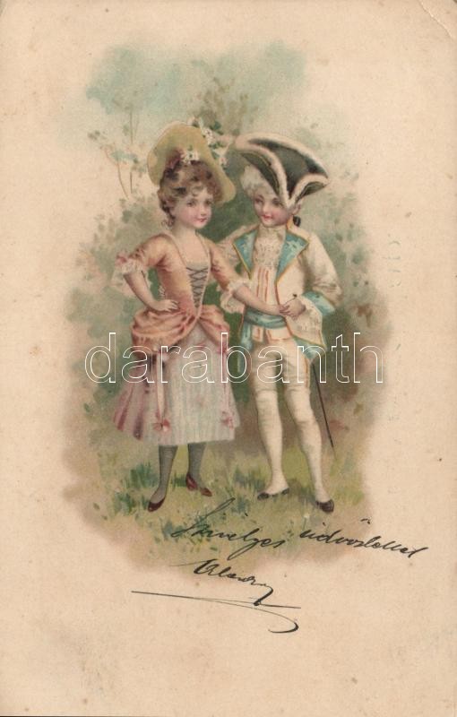 Baroque children, litho, Barokk gyerekek, litho