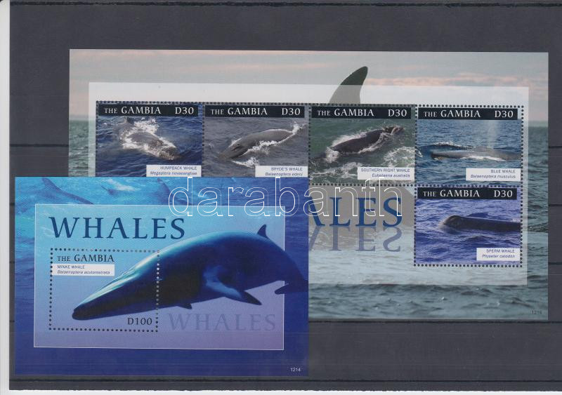 Whales mini-sheet + block, Bálnák kisív + blokk