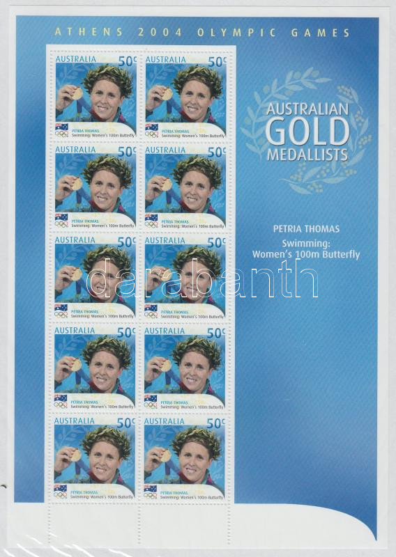 Athéni nyári olimpia kisív, Athens Summer Olympics: Gold Medalists mini sheet