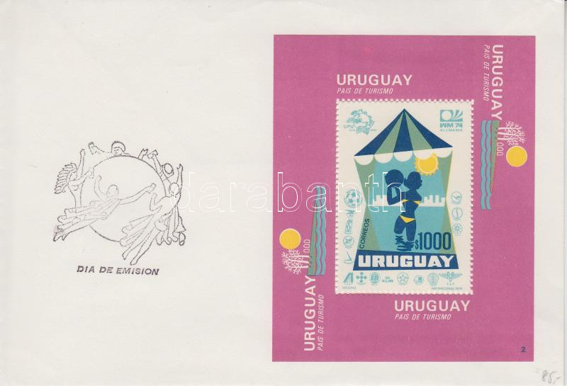 Tourism block - UPU, Football World Cup, airline logo FDC, Turizmus blokk - UPU, Labdarúgó VB, légitársasági logók FDC