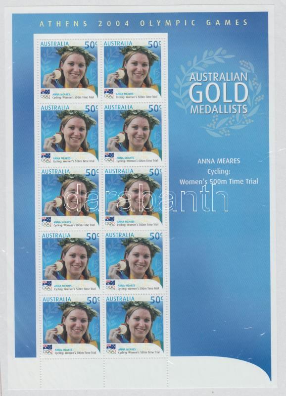 Athens Summer Olympics: Gold Medalists mini sheet, Athéni nyári olimpia: Aranyérmesek kisív