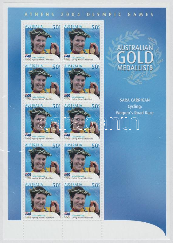 Athéni nyári olimpia: Aranyérmesek kisív, Athens Summer Olympics: Gold Medalists mini sheet