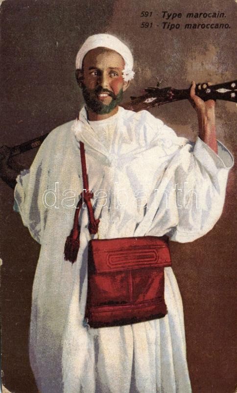 Marokkói férfi, folklór, Moroccan man, folklore