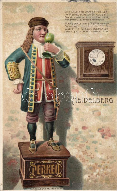 Perkeo of Heidelberg 'W. Hagelberg, Berlin' litho, A heidelbergi Perkeo 'W. Hagelberg, Berlin' litho