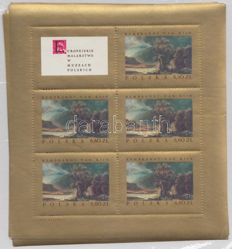 Európai festők festményei kisívsor, European painters paintings mini-sheet set