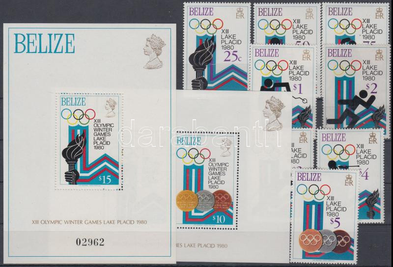 Téli olimpia, Lake Placid sor + blokkpár
<br/>, Winter Olympics, Lake Placid set + blockpair