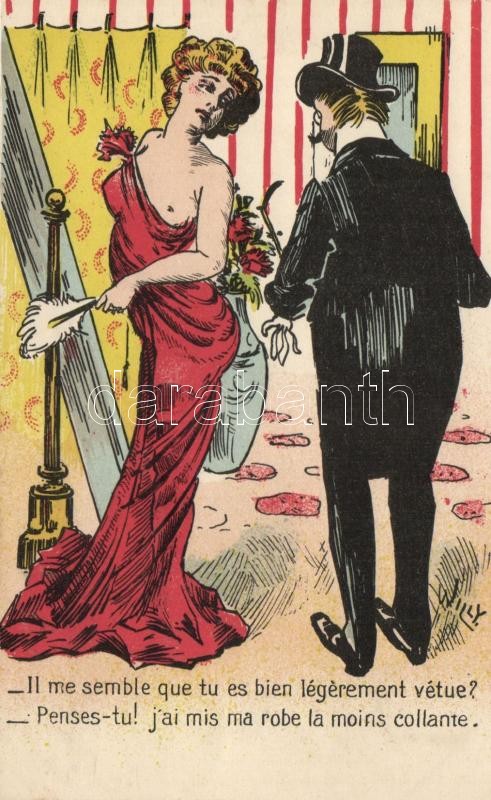 Francia erotikus képeslap, humor, s: Willy, French erotic postcard, humour s: Willy