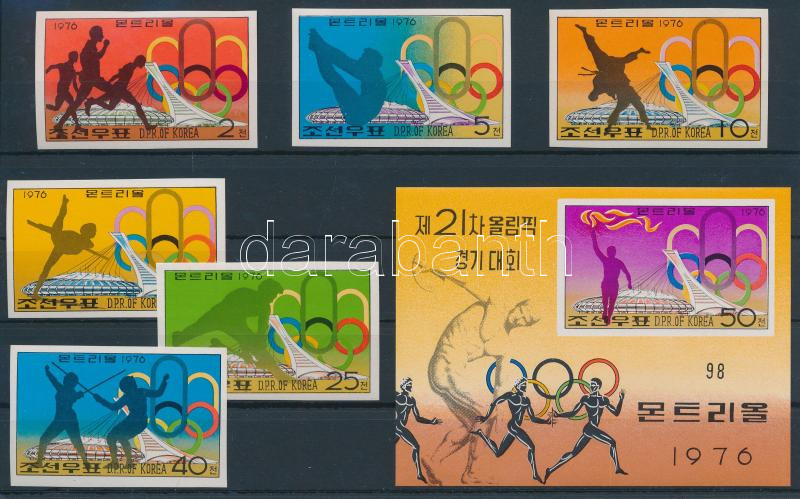 Montreali nyári olimpia vágott sor + vágott blokk, Montreal Summer Olympics imperforated set + imperforated block