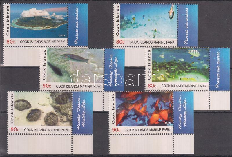 Marine park, fishes margin set, 6 values, Tengeri park, halak ívszéli sor, 6 érték