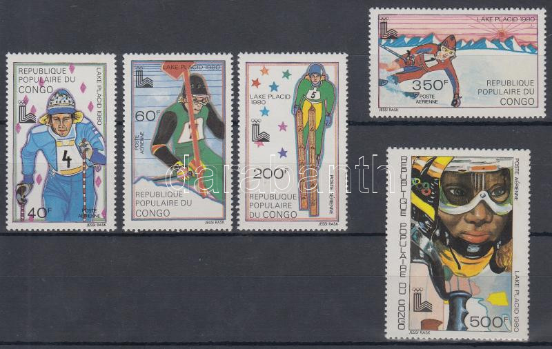 Téli olimpia sor felülnyomással, Winter Olympics set with overprint