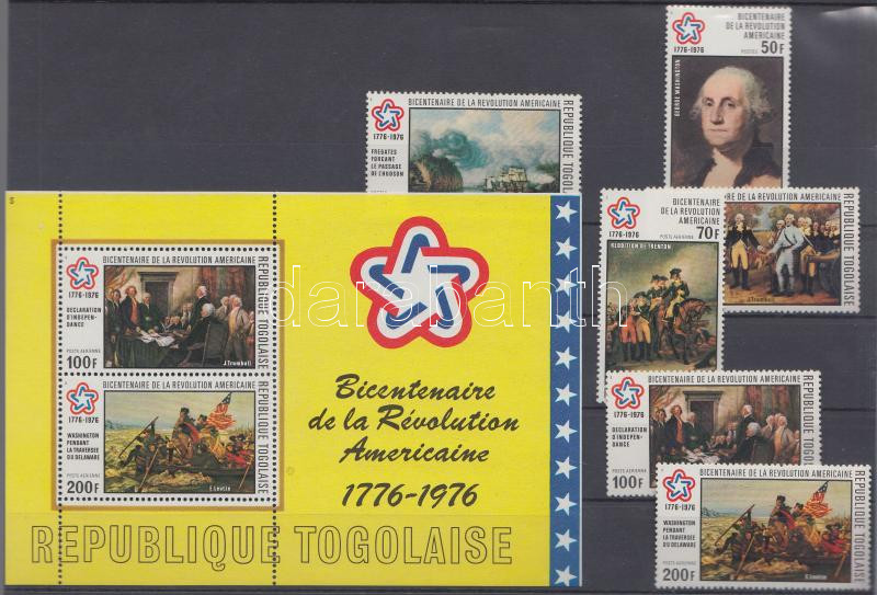 200th anniversary of American Independence set + block, 200 éves az amerikai függetlenség sor + blokk