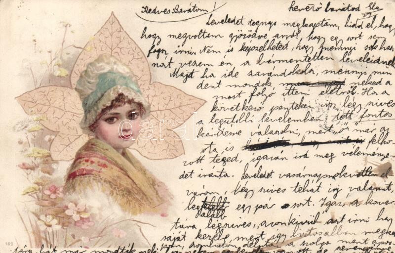 1899 Girl, folklore, litho, 1899 lány, folklór, litho