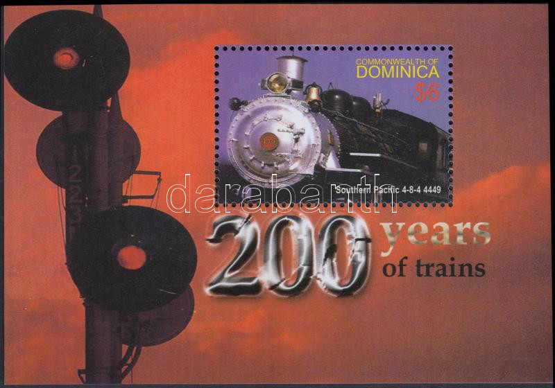 200th anniversary of the railway. Southern Pacific locomotive block, 200 éves a vasút, Southern Pacific mozdony blokk